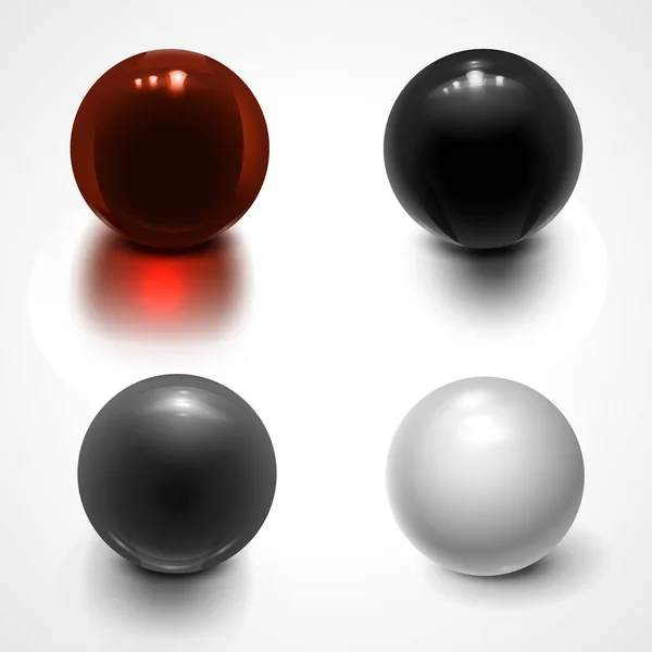 Set of spheres isolated — Stock Vector