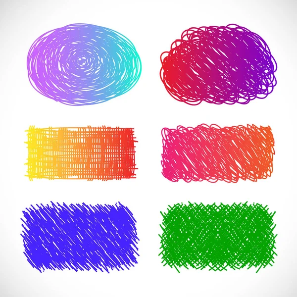 Dibujado a mano colorido conjunto — Archivo Imágenes Vectoriales