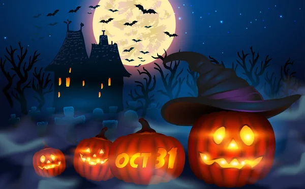 Halloween wicked house — Stock Vector