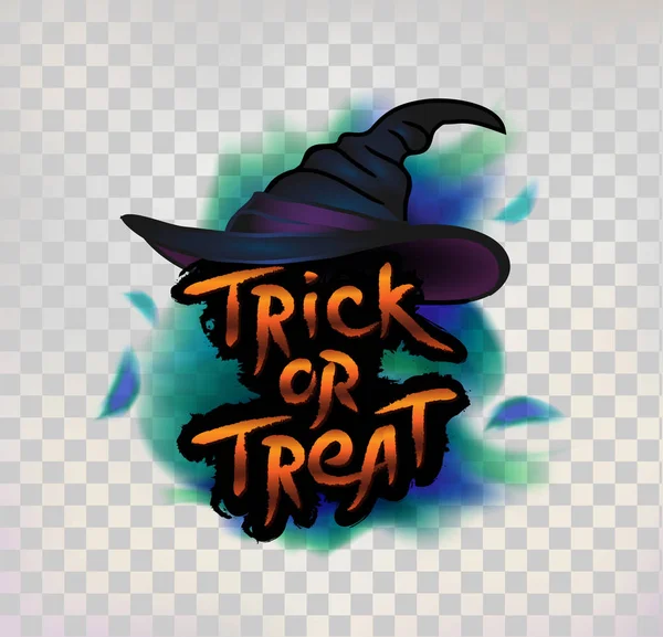 Witch hat with trick or treat l — Stock Vector