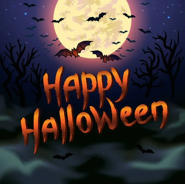 Trick or Treat lettering with bats — Stock Vector