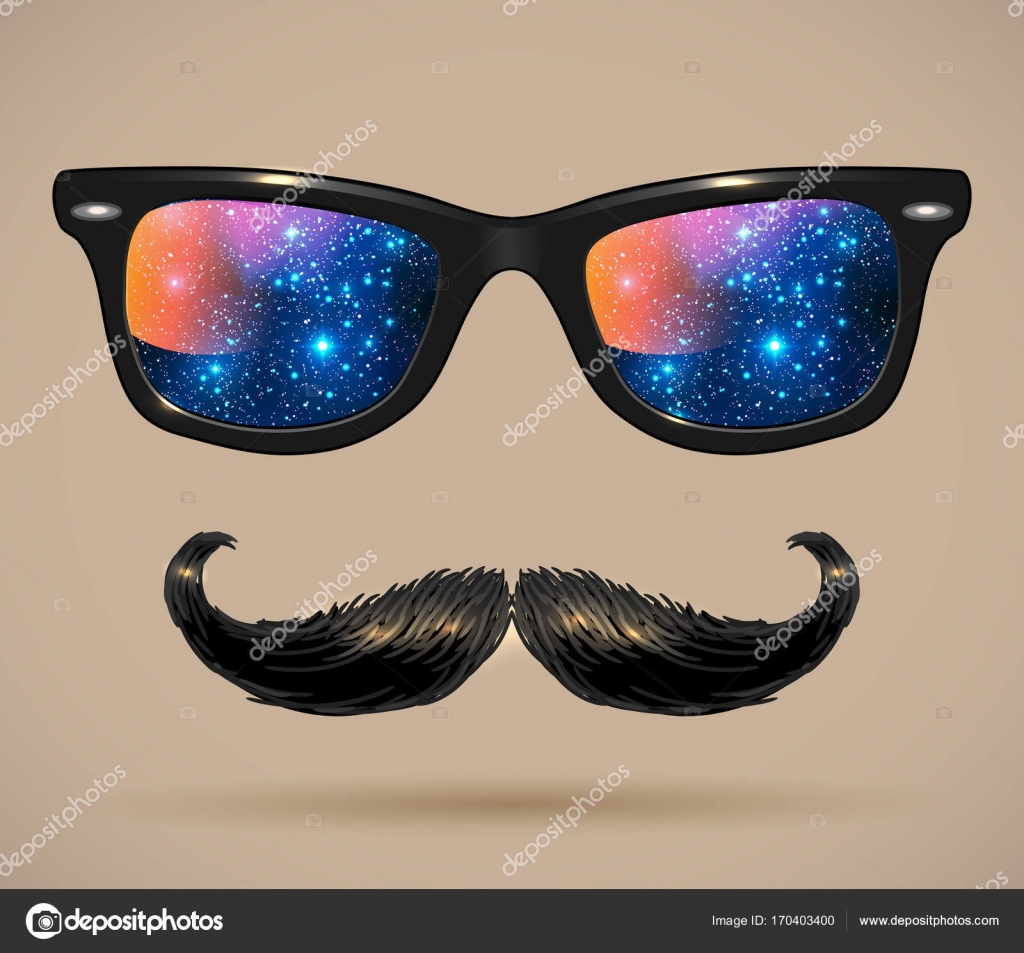 反映了外层空间的旅人太阳镜图库矢量图©vadelma_stock 170403400, image size:1024x953