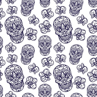 Çizilmiş kafatasları seamless modeli 