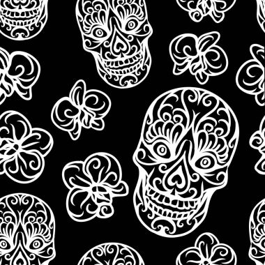 Çizilmiş kafatasları seamless modeli
