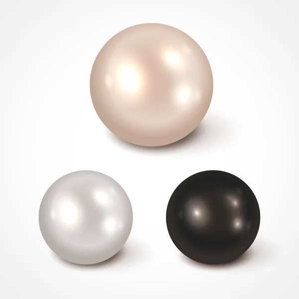 Conjunto de perlas brillantes — Archivo Imágenes Vectoriales