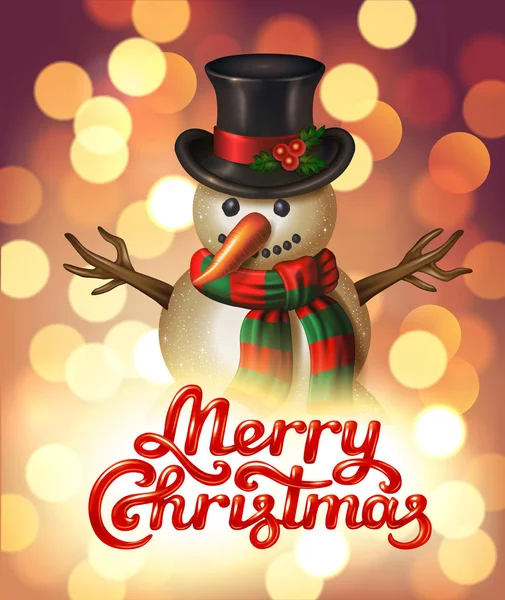 Καλά Χριστούγεννα χιονάνθρωπος χαρακτήρα — Διανυσματικό Αρχείο
