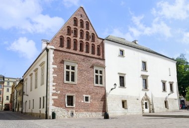 Krakow, Polonya - 26 Haziran 2016: Tarihi şehir merkezi Krakow. 