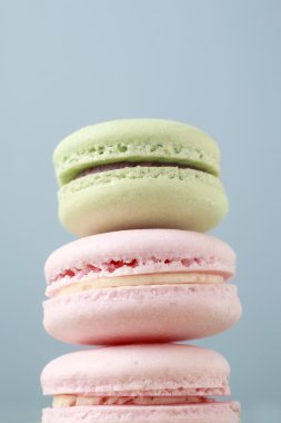 Fransızca macaroons yığını