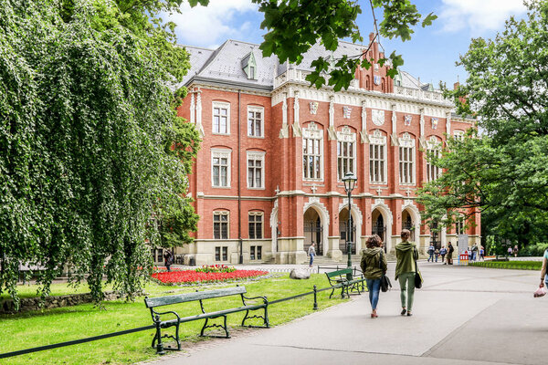 KRAKOW, POLAND - JULY 15, 2016: The Jagiellonian University. Mai