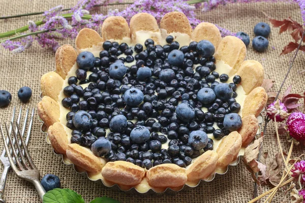 Tarta z owocami blueberry — Zdjęcie stockowe