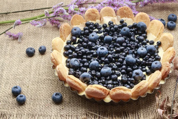 Tarta z owocami blueberry — Zdjęcie stockowe
