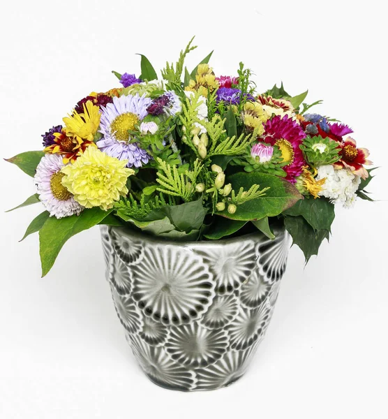 Bouquet of dahlia, astra and chrysanthemum flowers. — Stock Photo, Image