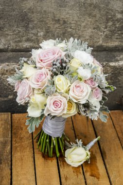 Düğün buketi pembe Güllü