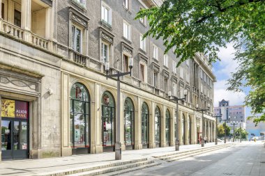 Krakow, Polonya - 14 Eylül 2016: Mimari Nowa Huta c