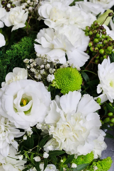 Flower background with eustoma, carnation and chrysanthemum flow — Stock Photo, Image