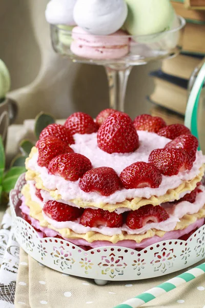 Torta strato di fragole — Foto Stock