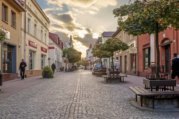 Centrum van de stad van Pszczyna, Polen. — Stockfoto