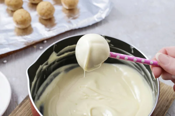 How to make cake pops. Step by step — Stock Photo, Image