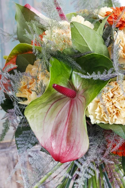 Gerbera ve karanfil çiçek çiçek arka plan. 