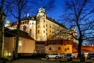 Krakow, Polonya - 26 Kasım 2016: Wawel Royal Castle