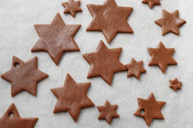 Zencefilli kurabiye pasta, ham Kurabiye Pişirme için hazırlanan.