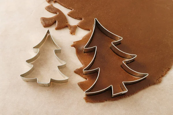 Soubory cookie perník ve tvaru vánoční stromeček. — Stock fotografie