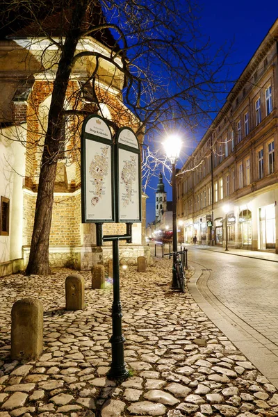 Mappa Della Città Nel Centro Storico Cracovia Grodzka — Foto Stock