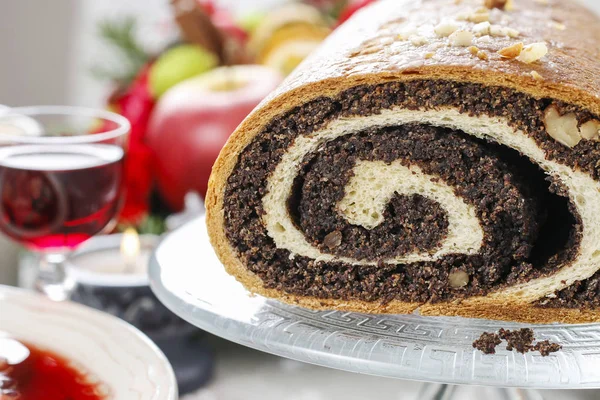 Festive poppy seed cake — Stock Photo, Image