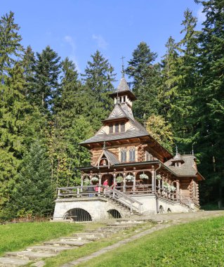 Zakopane, Polonya - 02 Ekim 2016: Jaszczurowka, ünlü ahşap