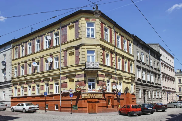 Κρακοβία, Πολωνία - 25 Μαΐου 2019: Πολύχρωμα διαμερίσματα στην εβραϊκή διάλεκτο — Φωτογραφία Αρχείου