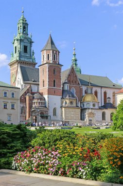 Krakow, Polonya-Nisan 02, 2017: Wawel Kraliyet Kalesi