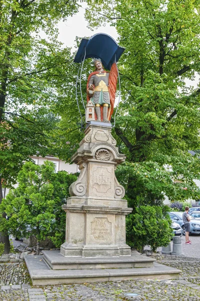 DOBCZYCE, POLAND - AUGUST 03, 2019: Statue of Saint Florian in o — Stock Photo, Image