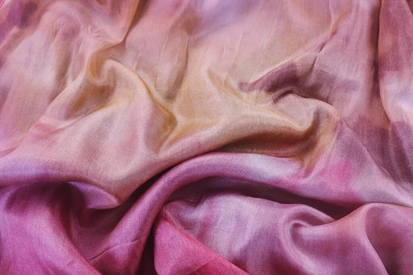 Tecido de seda rosa e laranja . — Fotografia de Stock