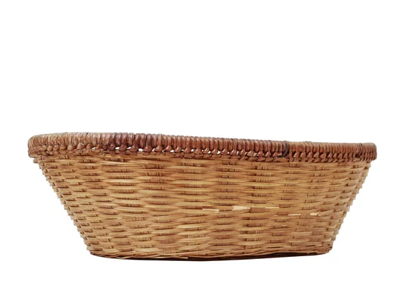 Wicker basket isolated on white background. — Stock Photo, Image