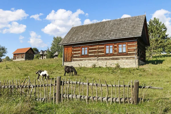 KLUSZKOWCE, POLAND - SEPTEMBER 12, 2019: Open-air museum with hi — Stock Photo, Image