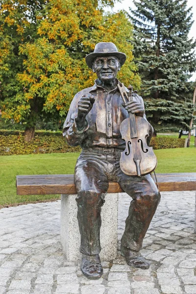 ZAWOJA, POLAND - SEPTEMBER 29, 2019: Monument to the musician in — Stock Photo, Image