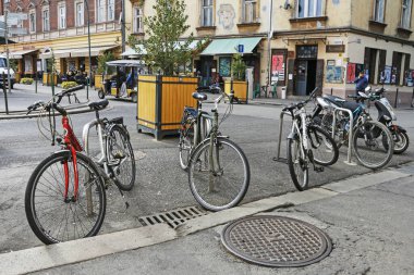 Krakow, Polonya - 04 Ekim 2019: Plac Nowy - ana meydan