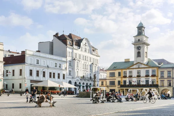 CIESZYN, POLONIA - 26 DE OCTUBRE DE 2019: Plaza del Mercado Principal — Foto de Stock