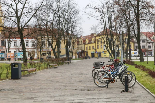 SKAWINA, POLAND - NOVEMBER 25, 2019: Bike station in city center — Stockfoto