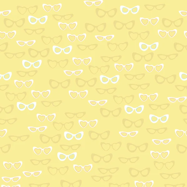 Amarillo diferentes gafas de sol vector superficie patrón diseño fondo — Vector de stock