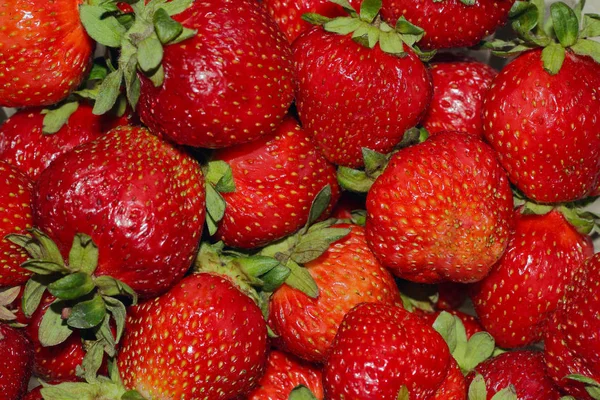 Frische reife und saftige Erdbeere Hintergrund — Stockfoto