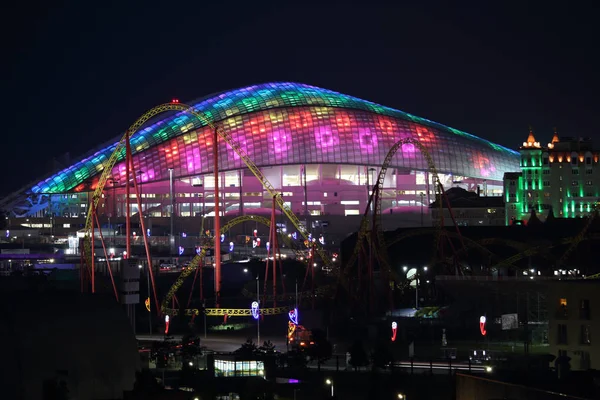 Soči Fisht arena noční panoramatické vodorovně — Stock fotografie