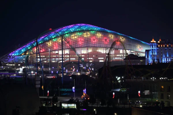 Soči Fisht arena noční panoramatické vodorovně — Stock fotografie