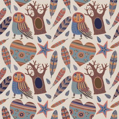 Baykuş dekoratif elemanları ile