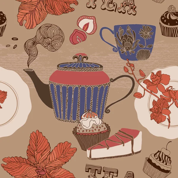 Чай і цукерки в векторі — стоковий вектор