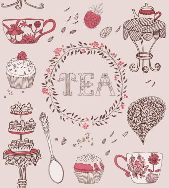 Çay kartı, vektör çizim