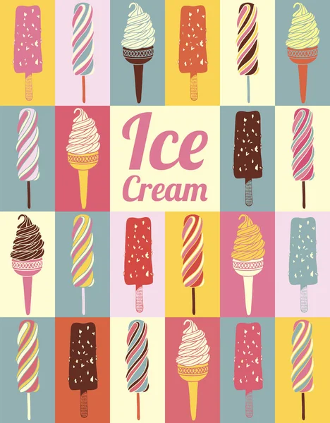 Tarjeta de helado vector . — Archivo Imágenes Vectoriales