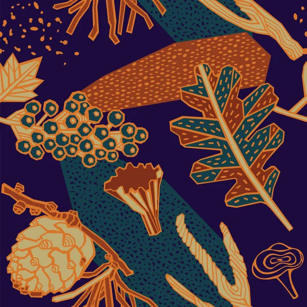 Diseño de patrón de otoño. Ilustración vectorial . — Archivo Imágenes Vectoriales