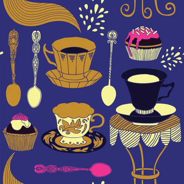 Tea time background. — Stock Vector