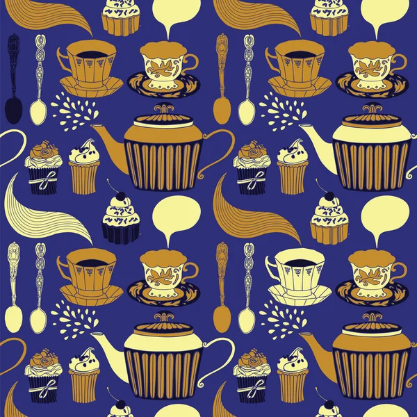 Tea time background. — Stock Vector